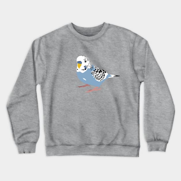 Blue Budgie Crewneck Sweatshirt by Warbler Creative